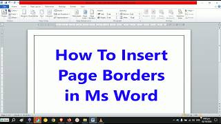 How to Insert Page Border in Word Document | ms word me page border kaise lagaye