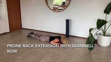 Prone Back Extension with Dumbbell Row