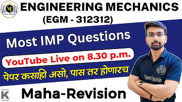 Engineering Mechanics Diploma Revision | EGM IMP Question Bank | Mechanics IMP | Vineet Tutorials