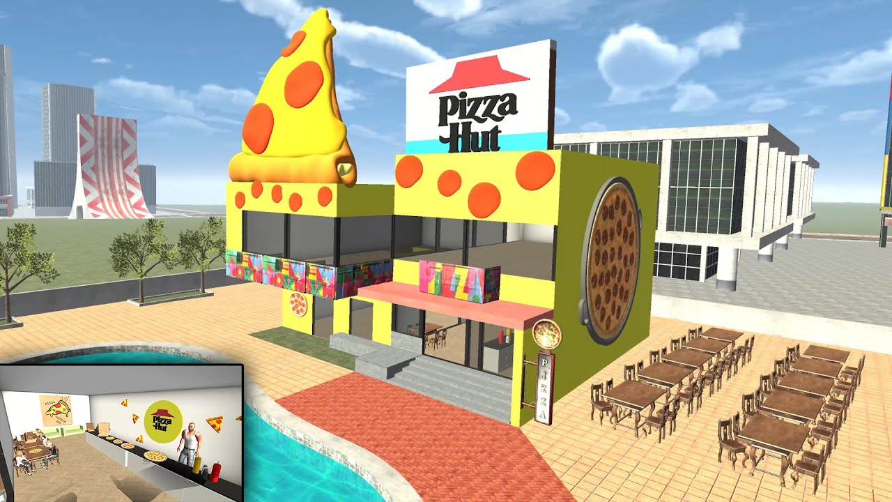 Franklin Change House on Pizza Shop in Indian Bike Driving 3d