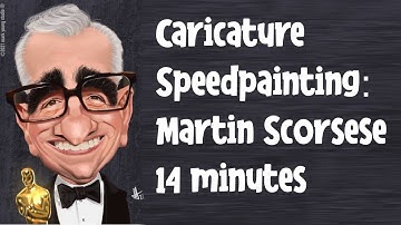 how to caricature Martin Scorsese on Procreate time lapse 14 minute video