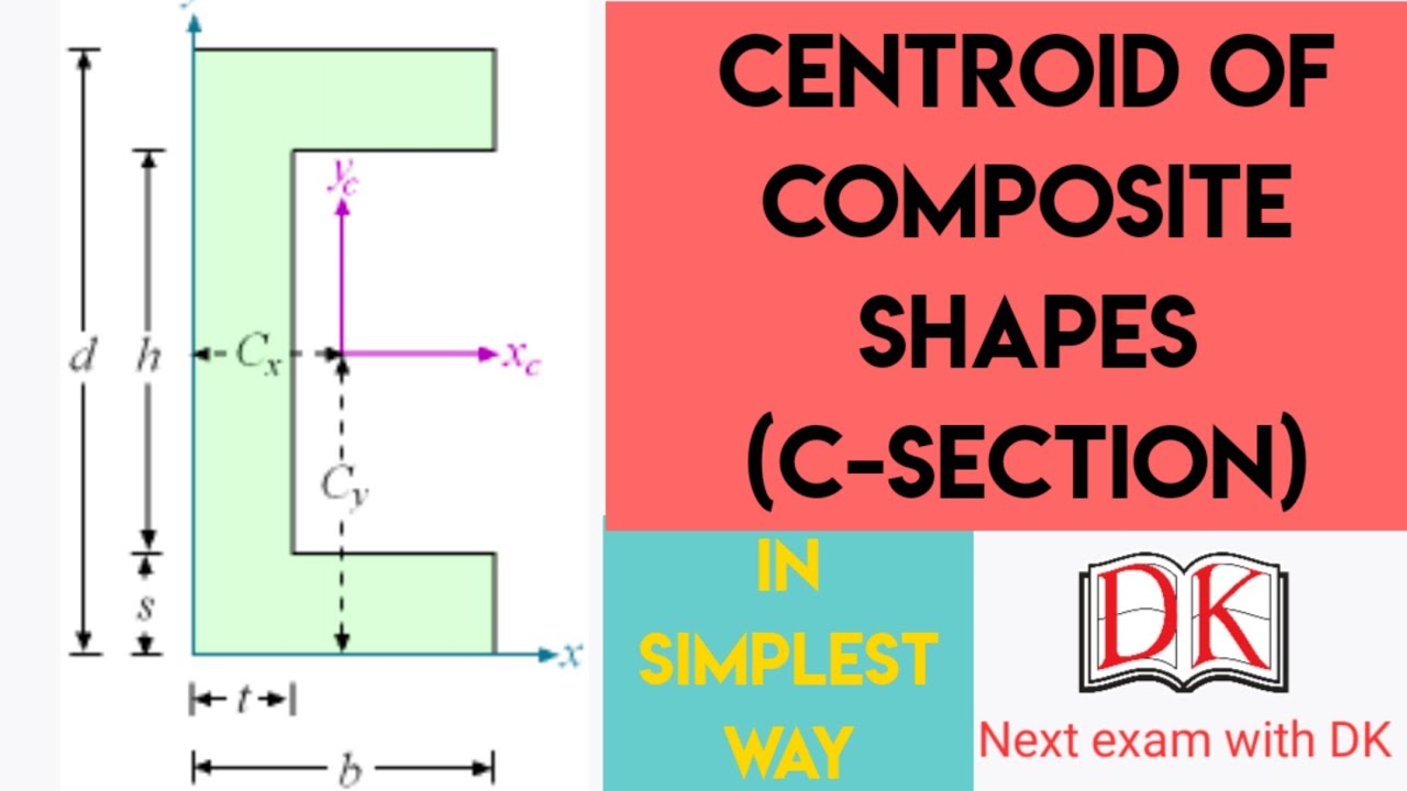 Centroid of composite shapes c section youtube
