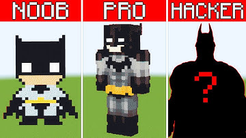 Pixel Art NOOB vs PRO vs HACKER Batman in Minecraft