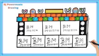 Dj drawing step by step | Dj powermusic drawing colouring