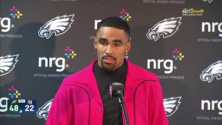 Jalen Hurts "I carry my scars with me where ever I go" | Eagles beat Giants | Eagles Postgame Live