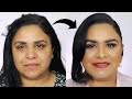 MODERN ASIAN BRIDAL MAKEUP | LOW CHIGNON WITH SIDE BANG