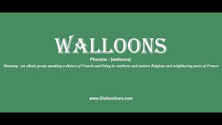 Walloons Pronounce Walloons With Phonetic, Synonyms And Sentence Examples