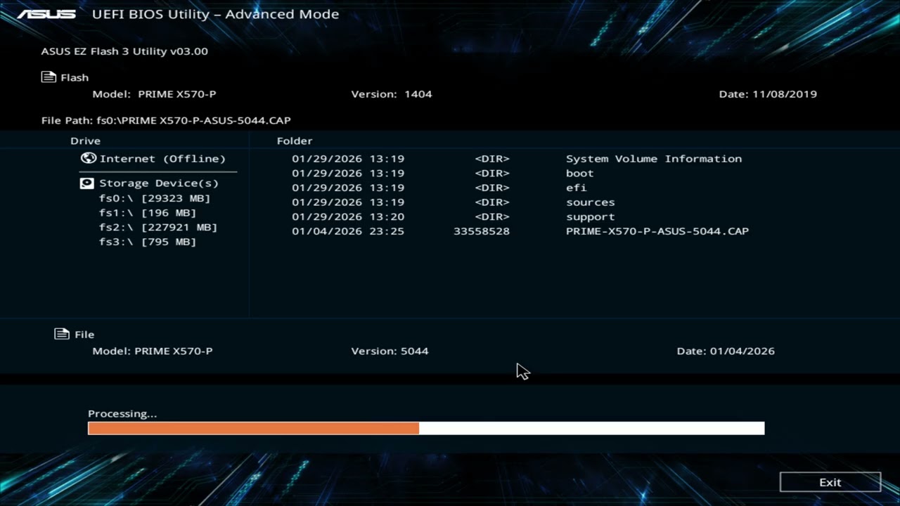 ASUS PRIME X570-P/CSM BIOS動作確認更新済 ASUS PRIME X570-P/CSM How to BIOS Update 1404 to 5044 EZ Flash 3