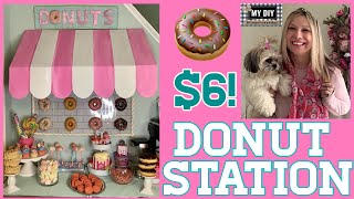 Dollar Tree DIY Donut Wall with the Awning | Donut decorations | Party ideas ON THE BUDGET!