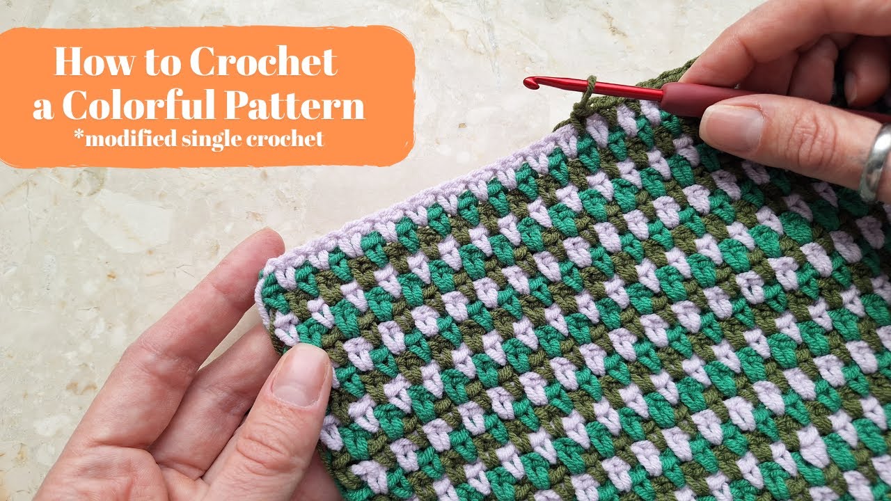 How to Crochet Colorful Pattern | Using Multiple Colors | Modified Single Crochet