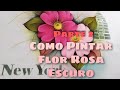 Como Pintar Flor Rosa Escuro em Pano de Prato - Parte 2