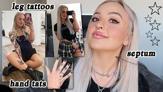 ALL ABOUT MY (NEW) TATTOOS & SEPTUM PIERCING!