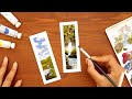 just making bookmarks... 📚🌄 DIY Bookmarks with Gouache Landscape Painting · #ad