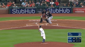 Gomes skies a single that hits the girder