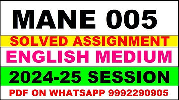 mane 5 solved assignment 2024-25 | mane 5 solved assignment in english 2025 | mane 5 2024-25