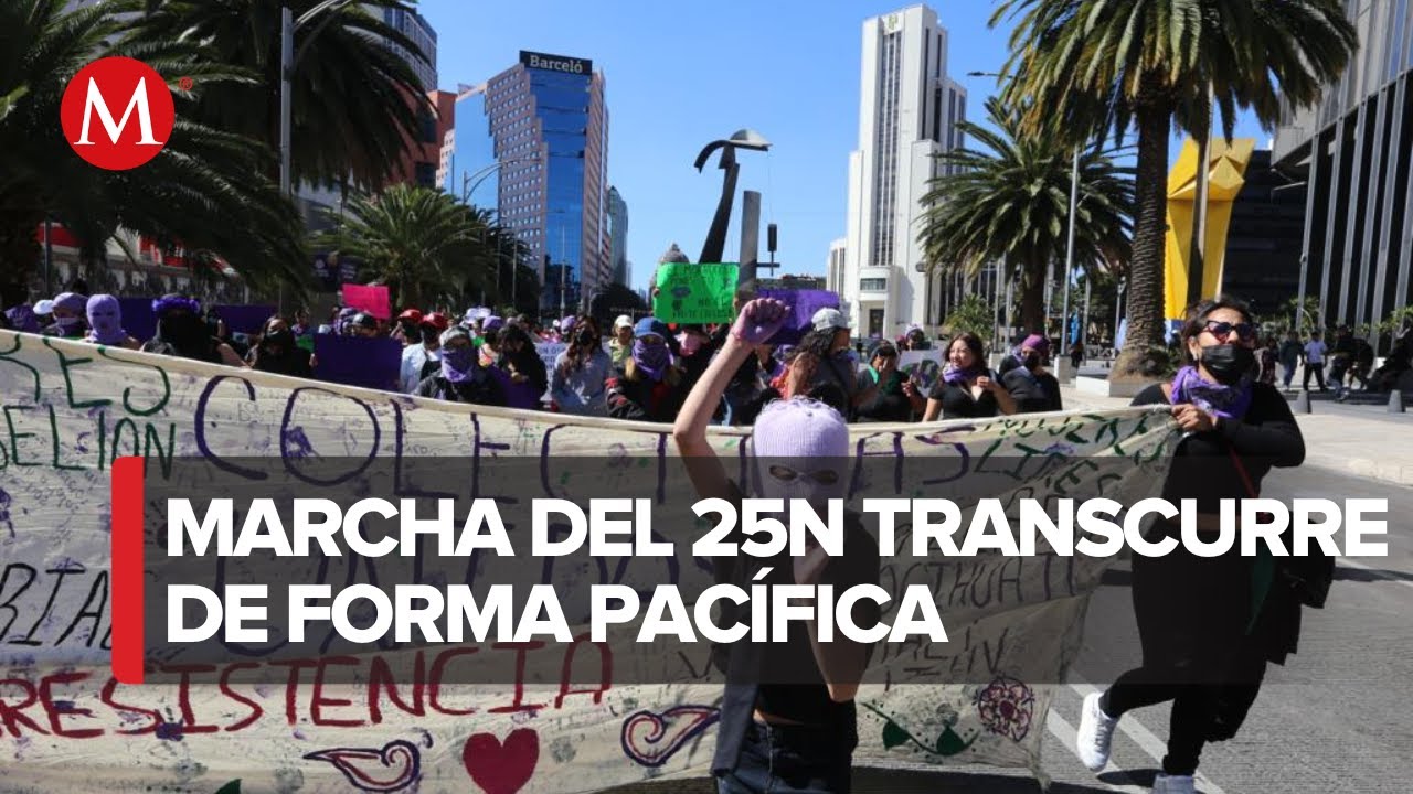 Marcha del 25N transcurre de forma pacífica, sin percances en la CdMx