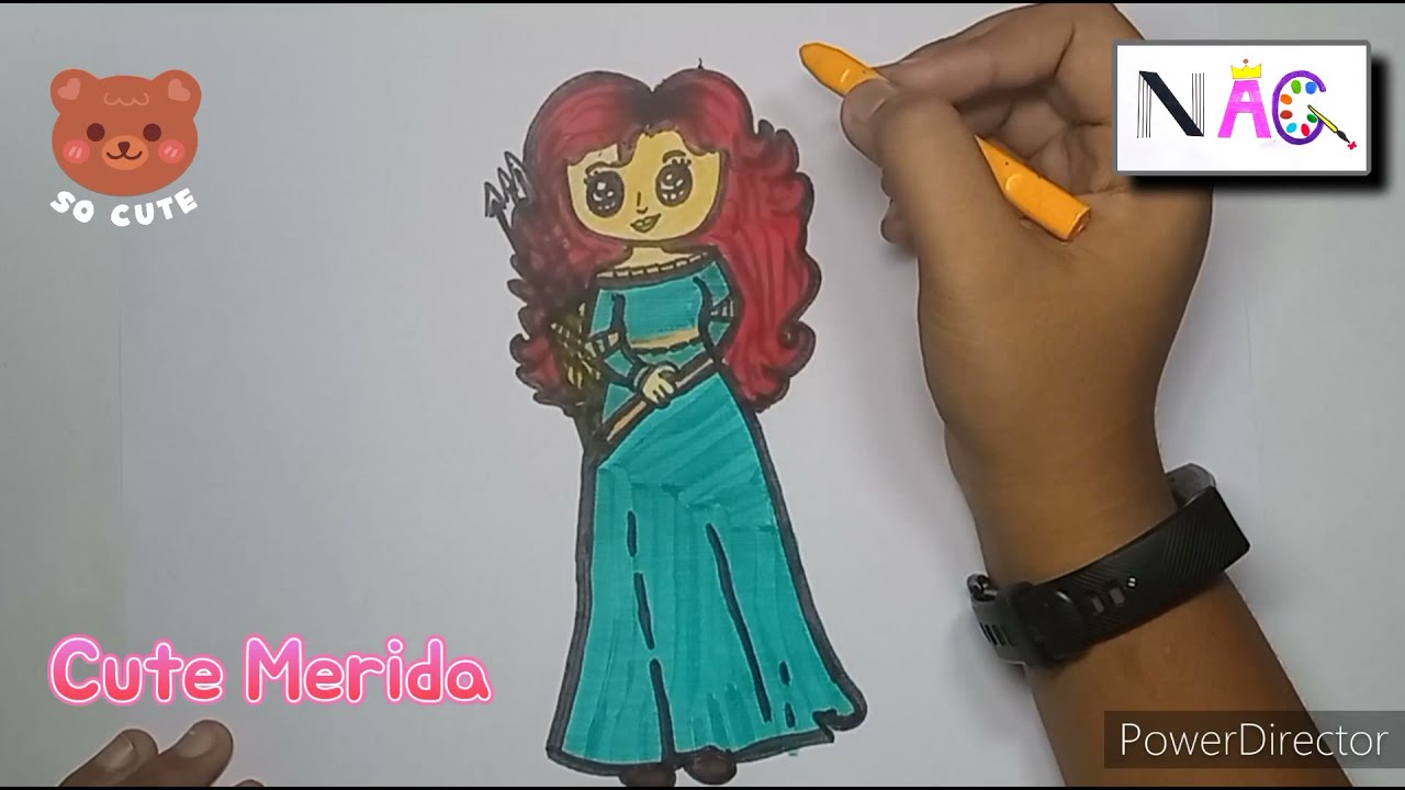 How To Draw Disney Princess MERIDA from Brave || Disney Princess Merida Drawing
