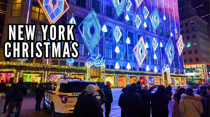 ✨ NYC Christmas At Night 🎄 Saks Fifth Avenue Holiday Light Show & Bergdorf Goodman Holiday Windows 🎅