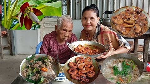 Bữa Cơm Nhà Quê Bà Lão 101 Tuổi Hái Bắp Chuối Nấu Canh Chua Cá Lóc Đồng Kho tiêu|Cá ngọt thơm ngon