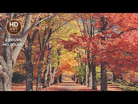 Autumn Park Alley - 2 Hour Silent Screensaver