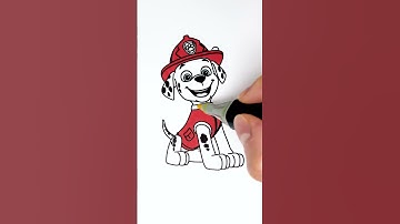 🚒 Marshall from Paw Patrol 🐶 DIY Glitter Art for Kids #glitter #coloring #kids #pawpatrol