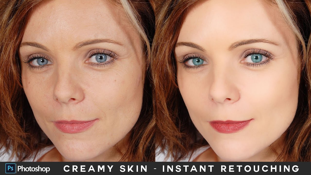 Instant Face Retouching In Photoshop Creamy Light Skin Makeup