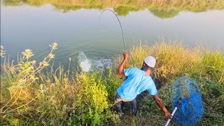 Fish Hunting| Fishing Rod Broken Catching Big Rohu Fishing| in Village