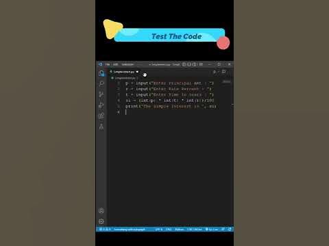 Python Program To Calculate Simple Interest | #python #shorts #coding ...