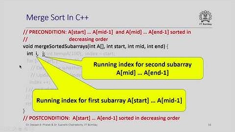 CS101x S427 Merge Sort in C++ and Its Analysis IIT Bombay