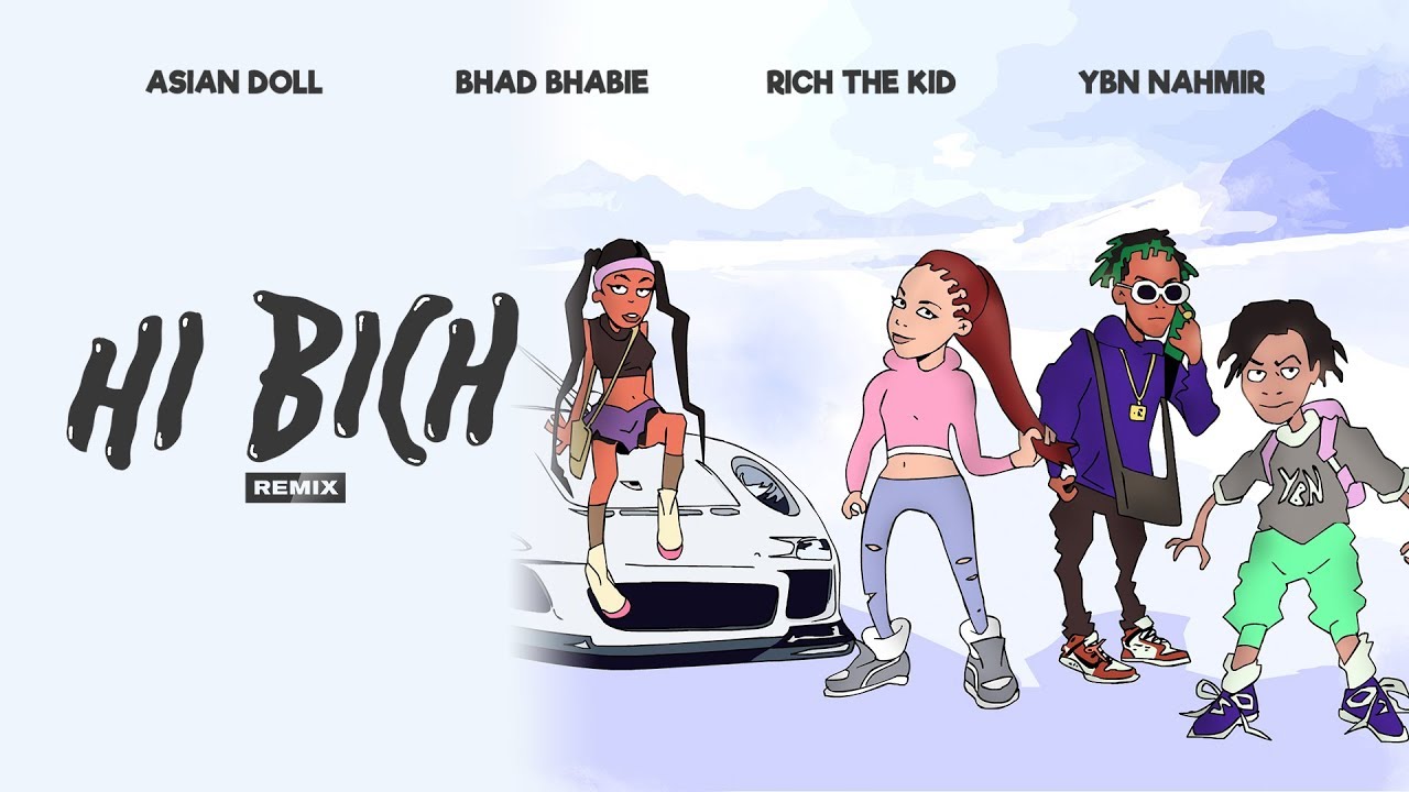 Bhad Bhabie Hi Bich Remix Ft Ybn Nahmir Rich The Kid Asian Doll Danielle Bregoli Youtube - try these gucci flip flops remix roblox id