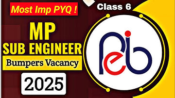 MP sub engineer vacancy 2025 !🎯 PYQ Solved 🎯 | #mpsubengineervacancy #mpsubengineer #mpnews 