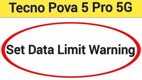 how to set data limit warning, Tecno Pova 5 Pro 5G me data limit kaise set karen