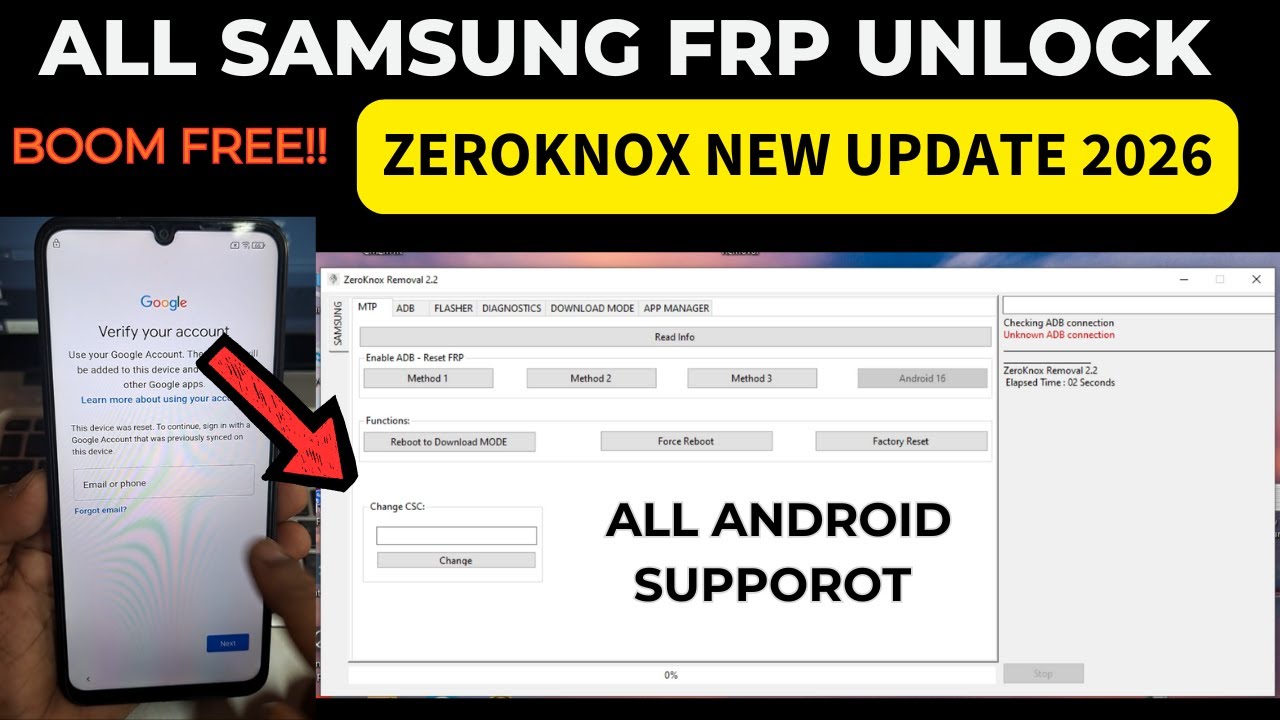 Samsung FRP Bypass 2026 Zeroknox Removal Tool – Future of Free New Update tool