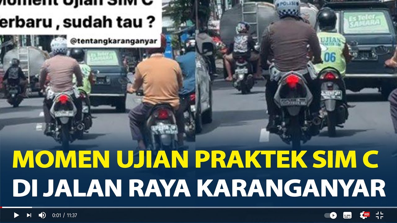 Viral, Momen Ujian Praktek SIM C di Jalan Raya Karanganyar, Polisi Buka Suara