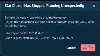 StarCitizen  error 3221225477