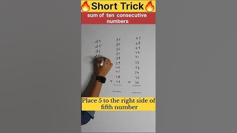 🔥Short tricks |sum of 10 consecutive numbers |Addition Trick #shorts #maths