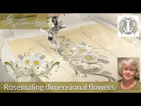 Dimensional flowers from the Rosemaling Christmas collection