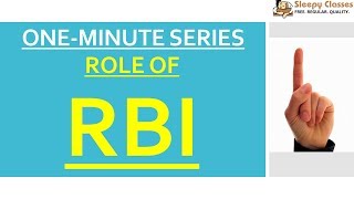 Role of RBI - One Minute Series for UPSC || IAS || Prelims