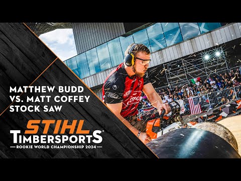 Record-Breaking Performance: Matthew Budd vs. Matt Coffey in Epic TIMBERSPORTS® Stock Saw Showdown!