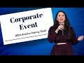 Corporate event with anchor nancy shah