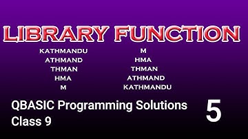 #qbasic || Programming Solutions || Part 5 || Class 9 || Library Function ||