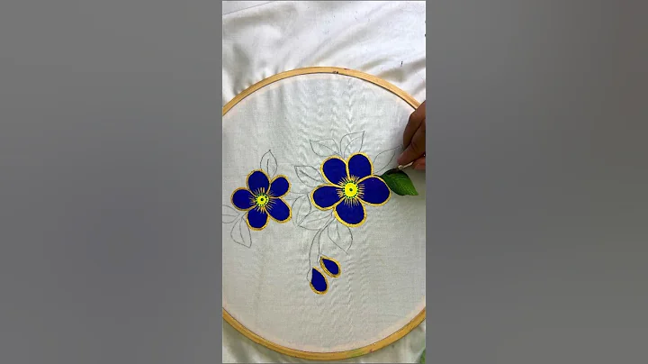 💙 Flowers on fabric | Very easy 🎨 #fabricpainting #shortsfeed #shorts #youtubeshorts #youtube