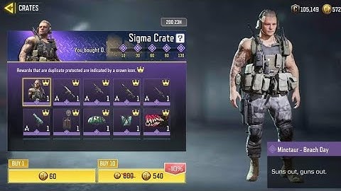 NEW CRATE! Sigma Crate | Minotaur - "Beach Day" & "ICR-1 -" Geometry" | COD Mobile