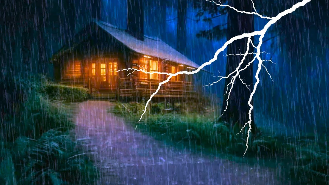 HEAVY RAIN AND THUNDER SOUNDS DEEP SLEEP 🌧️⛈️Thunderstorm for Sleeping - Rain Sound Natural