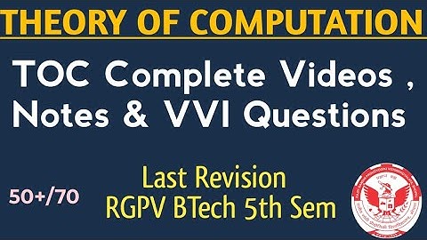 TOC RGPV BTech 5th Semester | Theory of Computation | Complete guide & notes details 2025