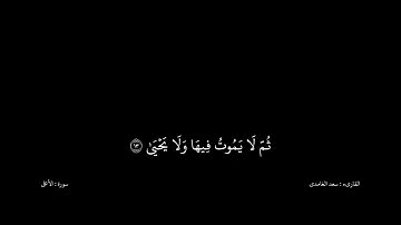 سعد الغامدى القران كریم خلفیه‌ سوداء (سورة الاعلى)