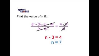Combination Notation : Solving algebraic equations