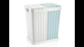 Ahir Ticaret Yeni Nesil Otomatik Kapak İki Bölmeli Kirli Çamaşır Sepeti