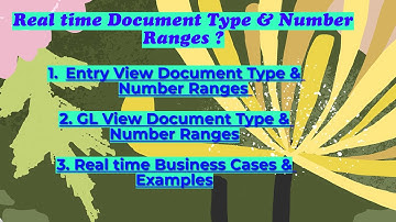 Document Type Entry View and Document Type in General Ledger View & Number Ranges FBN1 & SNRO
