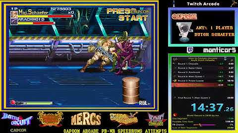 Alien vs. Predator, Capcom Arcade-1994. Any% 1 Player Dutch Schaefer: 27:15